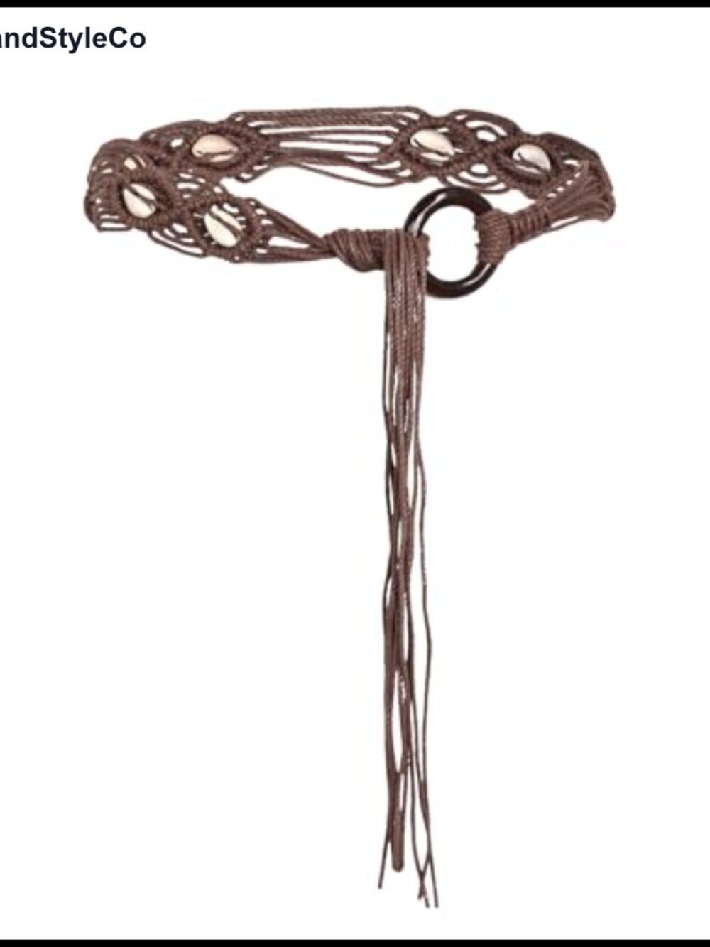Handwoven Cotton Rope Waist Belt with Tassel and Round Buckle